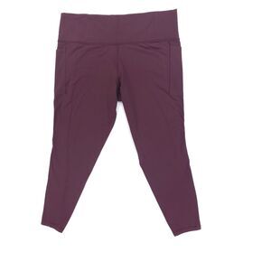 ATHLETA Salutation Stash Pocket || Tight Leggings Spiced Cabernet Burgundy 2X